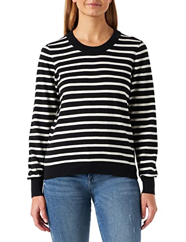 Part Two GertiePW PU Relaxed Fit Długi Rękaw sweter, Black Stripe, XXL Kobiety, Czarny pasek, XXL