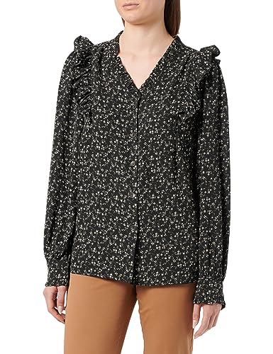 TILDEN Damska bluzka z długim rękawem 37330974, czarna, wielokolorowa, XL, czarny wielokolorowy, XL