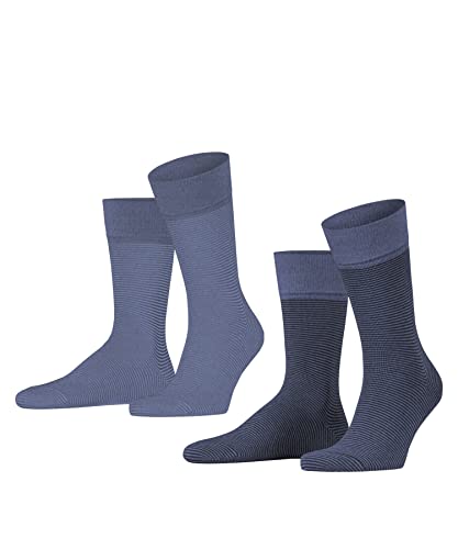ESPRIT Męskie skarpety Allover Stripe 2-pak bawełny biologicznej, wzmocnione skarpety męskie ze wzorem, oddychające, cienkie paski, wielokolorowe (asortyment 0100), 39-42 (2 sztuki)