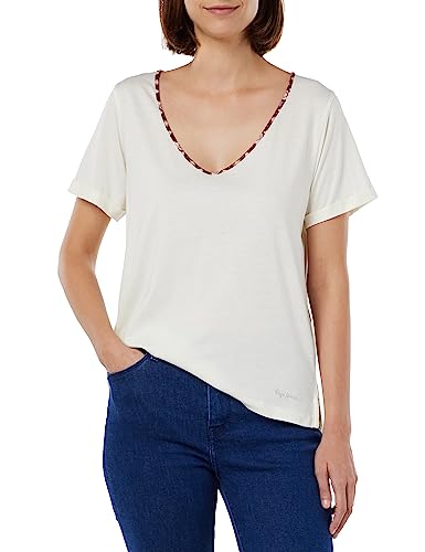 Pepe Jeans Damska koszulka Becca, Biały (mysz), XL
