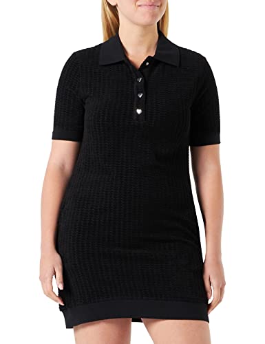 Love Moschino Damska sukienka o regularnym kroju z krótkim rękawem, czarna, rozmiar 42, czarny, 42