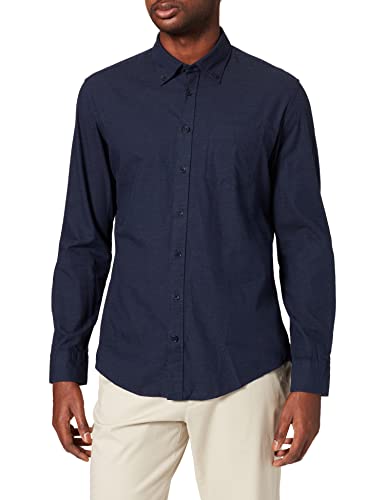 Seidensticker Męska koszula slim fit z długim rękawem, granatowy, M-4XL