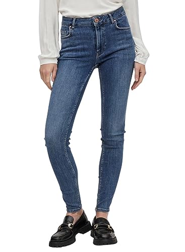 Vila Dżinsy damskie Skinny Fit Mid Waist, niebieski (medium blue denim), S / 31L