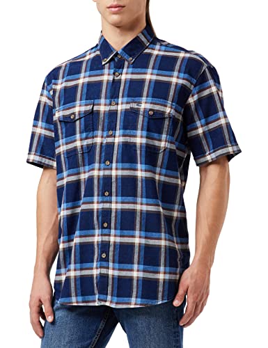 camel active Koszula męska na co dzień, Niebieski (Navy Core 19), S