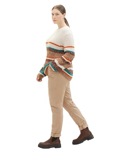 TOM TAILOR Sweter damski, 32444 - różowe, wielokolorowe paski, M