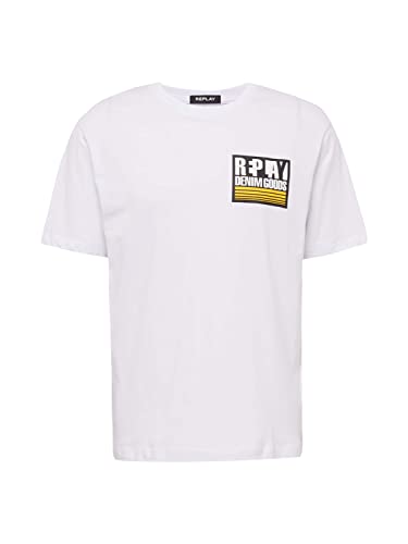 Replay T-shirt męski, Biały 001, XXL