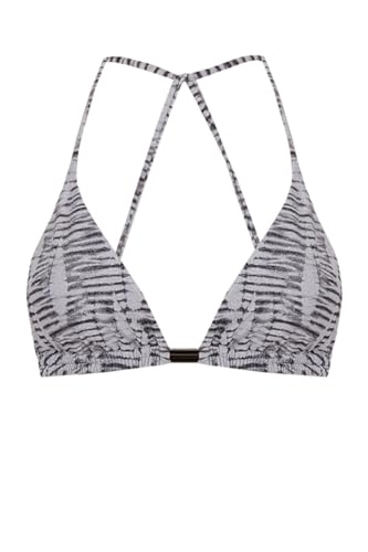 Women'secret Top Bikini Trójkąt Tie Dye Szary Biustonosz damski, Szary nadruk, 100B