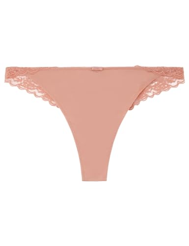 Women'secret Stringi Mikrofibra Koronka Koralowy, Pomarańczowy, L