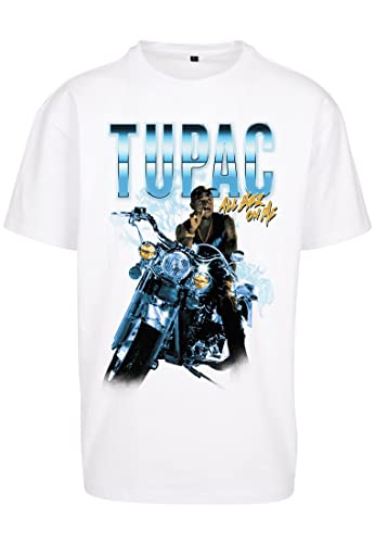 Mister Tee Męski T-shirt Tupac All Eyez On Me Anniversary Oversize Tee White XXL, biały, XXL