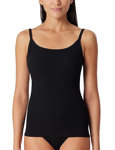 Schiesser Damski spaghettitop podkoszulek Organic Cotton-Pure Rib bielizna, czarny_179885, 36, Czarny_179885, 36