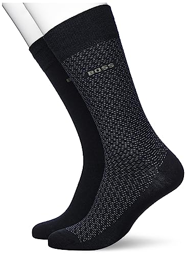 BOSS Męskie skarpety 2P RS MiniPattern CC Regular Socks, Charcoal, 40-46, antracyt, 46 EU