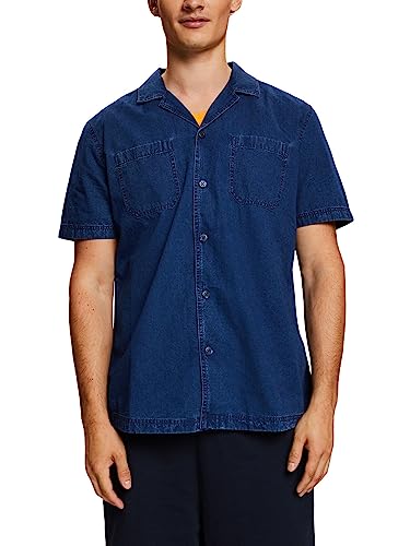 ESPRIT Męska koszula 063EE2F308, 901/BLUE Dark WASH, XS, 901/Blue Dark Wash, XS