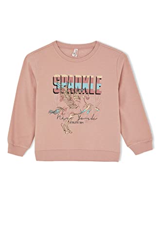 DeFacto Sweter z długim rękawem dla dziewcząt - sweter z długim rękawem dla dziewcząt topy (różowy, 10/11 Y), Rosa, 11-12 Lat