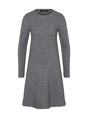 VERO MODA Damska sukienka VMNANCY LS Knit Dress GA NOOS, Medium Grey Melange, XXL, Medium Grey Melange, XXL