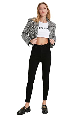 Trendyol Czarny Stan Skinny Jeansy Damskie, czarny, 40