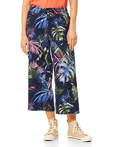 Cecil Damskie spodnie lniane Loose Fit, Deep Blue, L-22L
