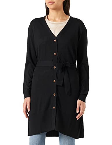 Vila Damski VIABELLA Long L/S kardigan/SU-NOOS kardigan z dzianiny, czarny, XL, Schwarz, XL