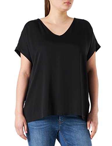 TOM TAILOR mine to five Damski bluzka z dekoltem w serek 1030373, 28992 - Obsidian Black, 40