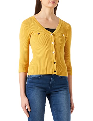 Morgan Damski sweter z rękawami ¾ FINE Gauge, Jaune, XL