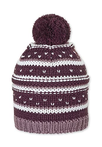 Sterntaler Niemowlęta czapka niemowlęca czapka z pomponem czapka z dzianiny wzór, czerwony, 51 cm