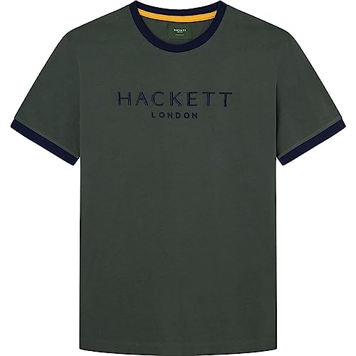Hackett London Heritage klasyczna koszulka męska, Zielony (ciemnozielony), XS
