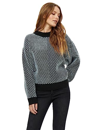 Desires Emily damski sweter z dzianiny z długim rękawem, Czarny metalik, XL