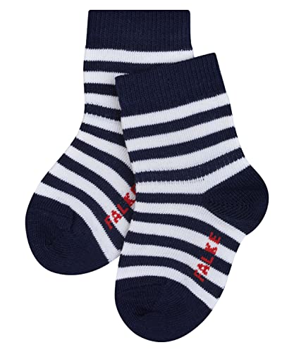 FALKE Uniseks - niemowlęta Skarpety Stripe B SO Zrównoważona Bawełna z wzorem 1 Para, Niebieski (Marine 6120), 80-92 (12-18 miesiące)