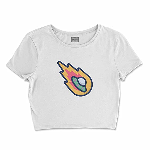 Bona Basics, Damski T-shirt basic, z nadrukiem cyfrowym, 100 bawełny, biały, swobodny, damski top, rozmiar: L, biały, L Krótki