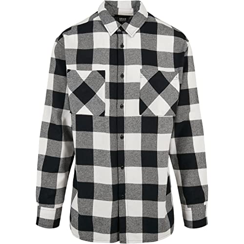 Urban Classics Męska koszula z długim rękawem oversize, czarny/biały, S