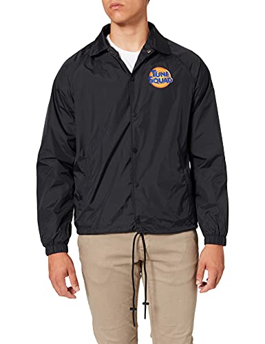 Mister Tee Space Jam męska kurtka Tune Squad Coach Jacket z logo na klatce piersiowej, czarna, rozmiar XS do XXL, czarny, S