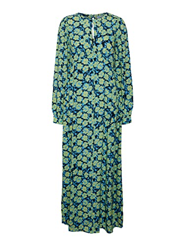 VERO MODA Women's VMDITTE LS O-Neck Ankle Dress VMA sukienka, Salute/AOP:Ditte, XS, Salu/Aop: ditte, XS