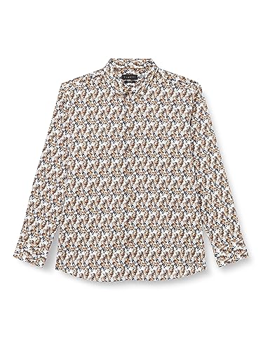 bugatti Męska koszula rekreacyjna, rękaw 1:1, koniak-70, XL