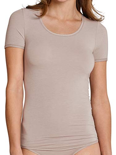Schiesser Damska koszulka z rękawami podkoszulek - Personal Fit, Burgundia_155413, 3XL