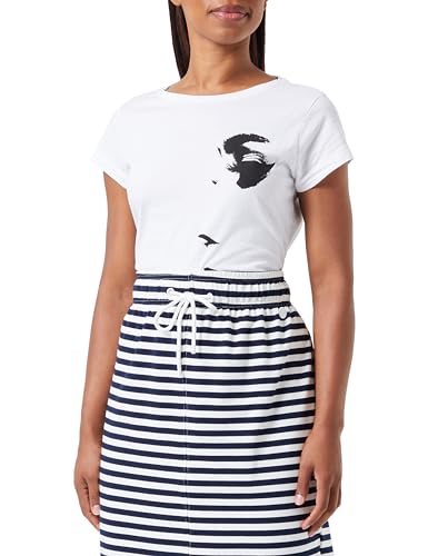 Sisley T-shirt damski, Biały nadruk 911, L