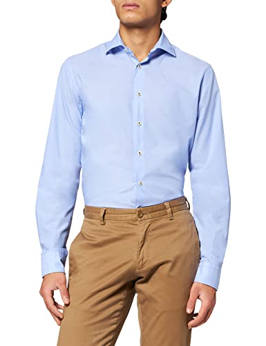 Seidensticker Męska koszula Slim Fit z długim rękawem Chambray, jasnoniebieski, S-4XL
