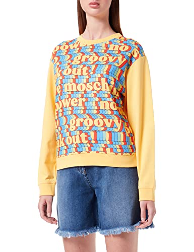 Love Moschino Bluza damska Love Groovy Panel Print, żółty, 48