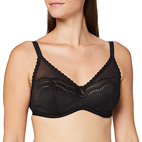 Playtex Damski biustonosz Soutien-Gorge Full Cup Avec Armature Secret z fiszbinami, Czarny (Noir 1), 75B