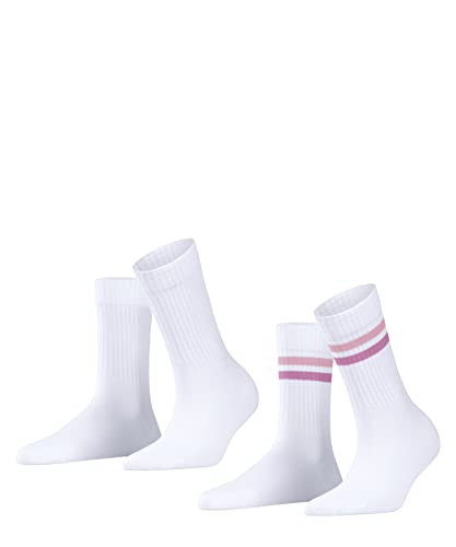 ESPRIT Kobiety Skarpety Tennis Stripe 2-Pack W SO Trwała Organiczna Bawełna jednokolorowe 2 Pak, Biały (Woolwhite 2060), 35-38