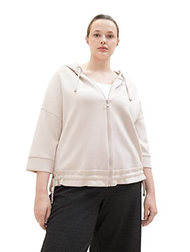 TOM TAILOR Plussize bluza damska, 16339 - Clouds Grey, 52 duże rozmiary