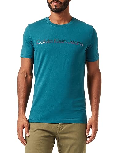 Calvin Klein Jeans Dzianinowe topy S/S, Atlantic Deep/Ck Czarny/Amarant, XL