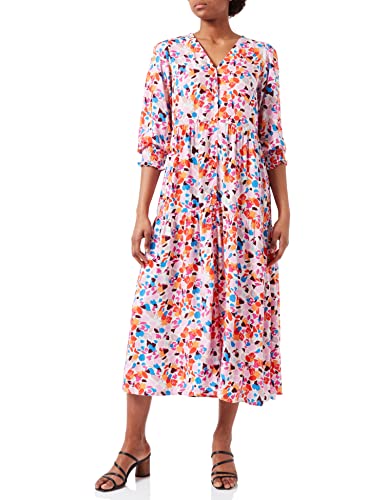 YAS Damska sukienka YASALIRA 3/4 Long Dress S. NOOS, Soft Pink/AOP:VIO Print, S