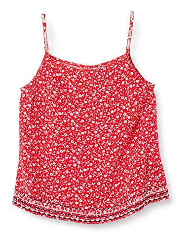 Tommy Hilfiger Tjw Embroidery Strap Top Bluza damska, Kwiatowy Print/Deep Crimson, XS