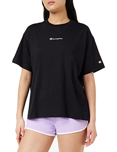 Champion Damska koszulka Legacy American Classics z małym logo oversize S/S, Czarny, S