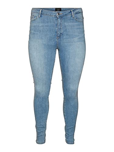 VERO MODA Dżinsy damskie VMPHIA HW SK Jeans LT BL Curve NOOS, jasnoniebieski (light blue denim), 44W / 32L