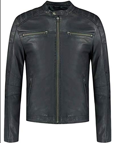 Goosecraft Męska kurtka 965 MIDNIGHT Leather Jacket, M