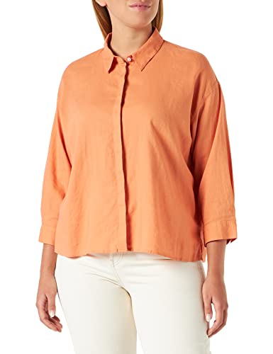 TOM TAILOR Damski lniana bluzka koszulowa 1032228, 29519 - Cantaloupe Orange, 40