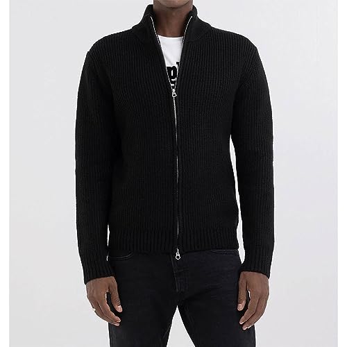 Replay Męska kurtka z dzianiny, 098 BLACK, 3XL