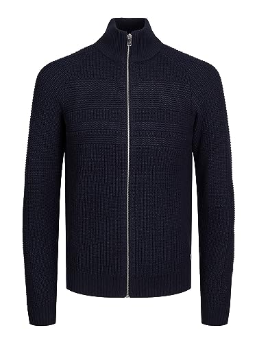 Jack & Jones JJPOWER męski kardigan z dzianiny, granatowy marynarka/szczegóły: czarny, L, Granatowy blezer/szczegóły: czarny, L