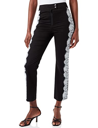 Love Moschino Spodnie damskie o kroju slim fit spodnie na co dzień, Czarny, 38