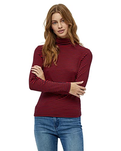 Peppercorn Damski golf Lucca Prążkowany Turtelneck Długi rękaw, True Red Stripe, XS, Prawdziwy czerwony pasek, XS